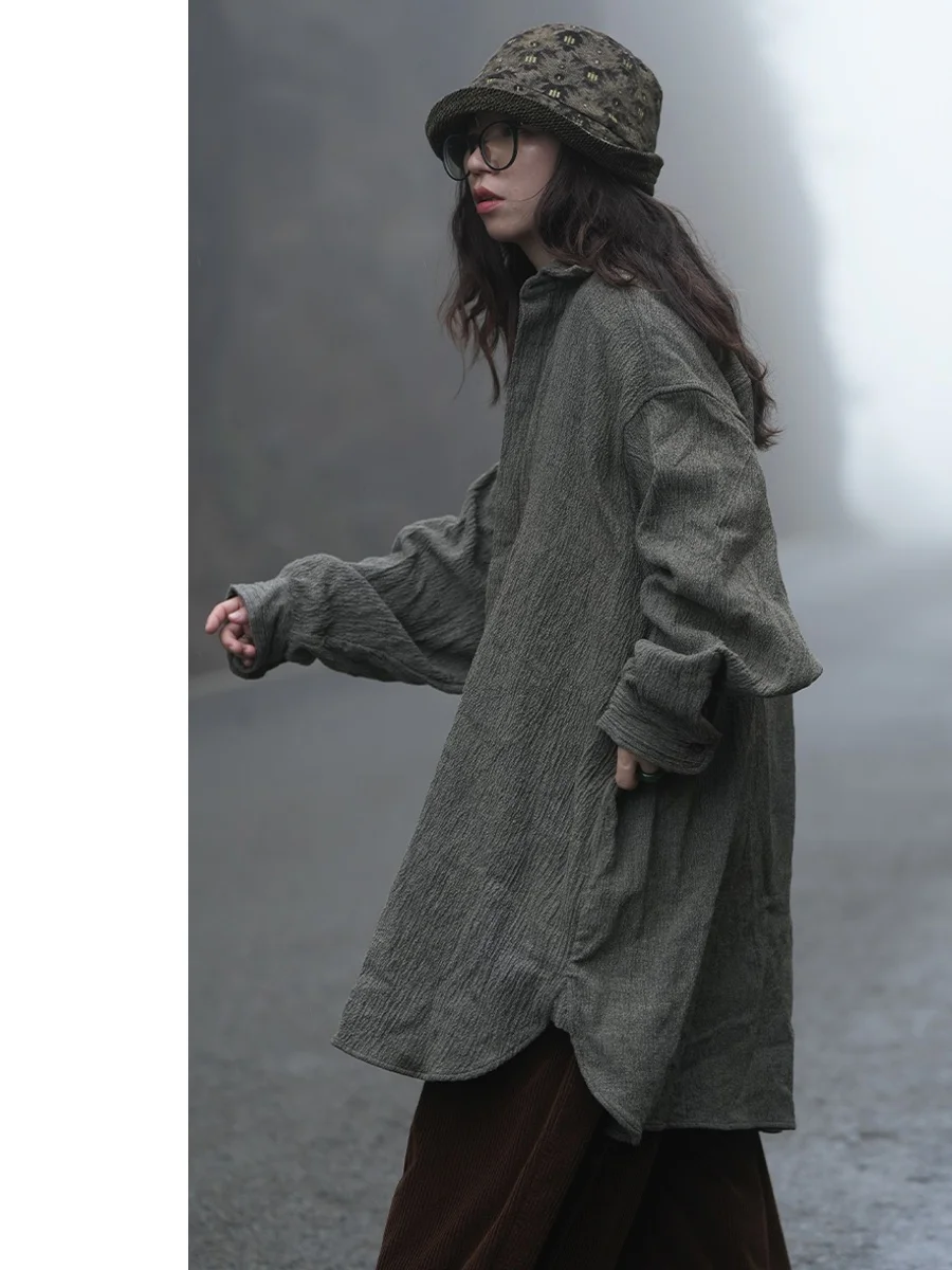 Cloud Mist Original Design Vintage Casual Loose Plant Dye Long Shirt Women's Premium Fashion Polyester Fiber Square Collar
Cloud Mist Original Design Vintage Casual Loose Plant Dye Long Shirt Women's Premium Fashion Polyester Fiber Square Collar