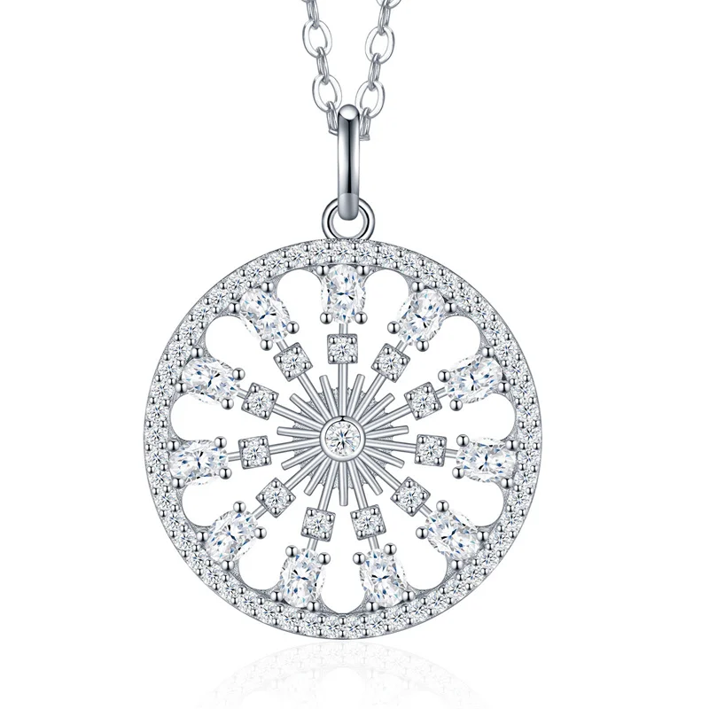 ZFSILVER Fashion Classic 925 Silver Moissanite Design Round Snowflower Necklace For Charms Women Accessories Jewelry Gift P17016
ZFSILVER Fashion Classic 925 Silver Moissanite Design Round Snowflower Necklace For Charms Women Accessories Jewelry Gift P17016
