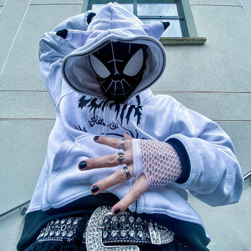 2024 Winter American Vintage Hoodie Full Zipper Gothic Spider Pattern Hooded Sweatshirt Hip Hop Men's Casual Trendy Jacket Coats
2024 Winter American Vintage Hoodie Full Zipper Gothic Spider Pattern Hooded Sweatshirt Hip Hop Men's Casual Trendy Jacket Coats