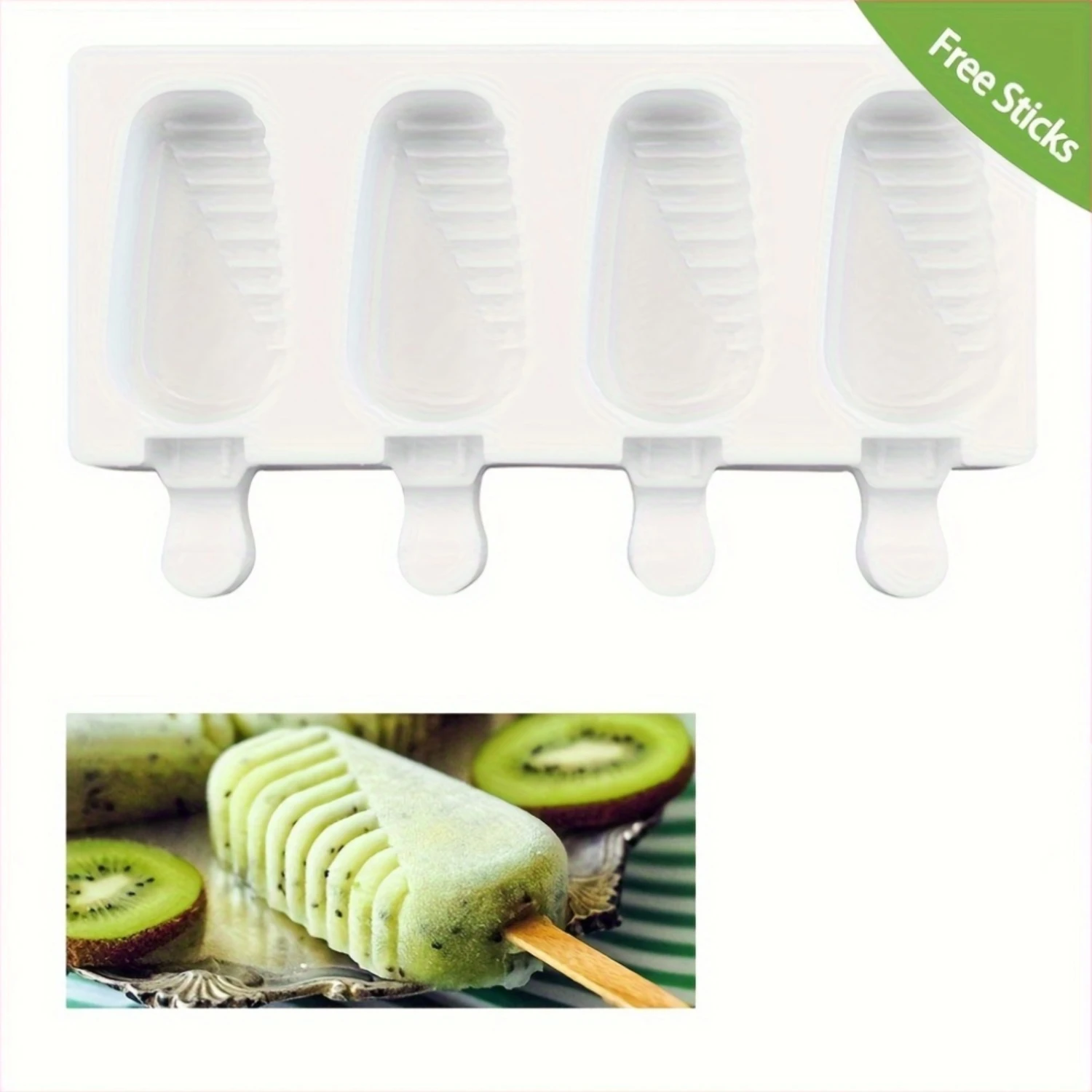 Silicone Ice Molds Set of 2, 4-Cavity DIY Popsicle Makers, Lead-Free Easy-Release Ice Cream Mold for Chocolate, Cookies, Fruit
Silicone Ice Molds Set of 2, 4-Cavity DIY Popsicle Makers, Lead-Free Easy-Release Ice Cream Mold for Chocolate, Cookies, Fruit