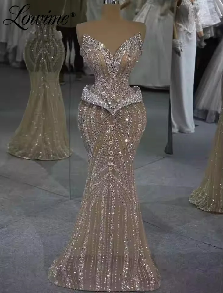 Crystals Beaded Luxury Champagne Prom Dress Mermaid Wedding Party Dress For Women Long Cocktail Dresses Customized Evening Gowns
Crystals Beaded Luxury Champagne Prom Dress Mermaid Wedding Party Dress For Women Long Cocktail Dresses Customized Evening Gowns