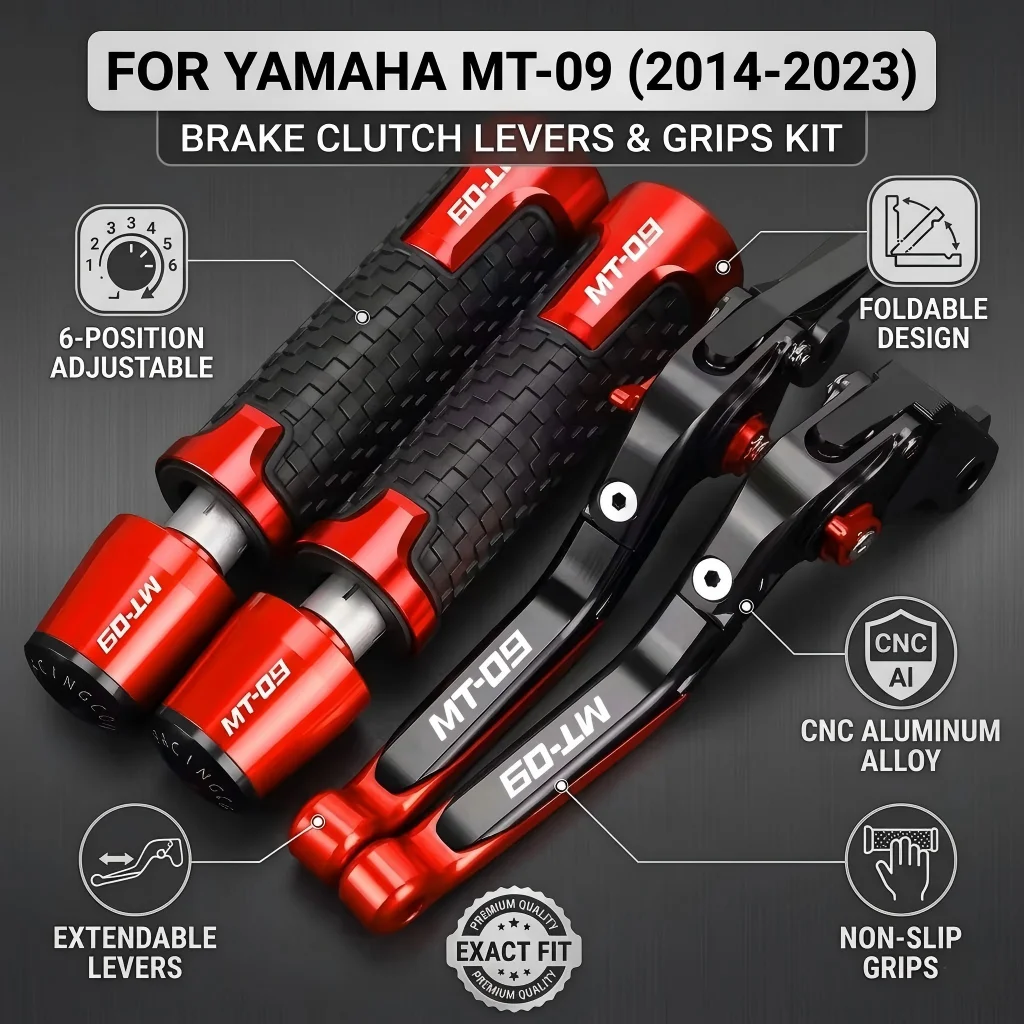 For YAMAHA MT09 MT-09 FZ-09 2014-2023 2020 Motorcycle Brake Clutch Levers Handlebar Grips Handle Bar Grip Ends Accessories
For YAMAHA MT09 MT-09 FZ-09 2014-2023 2020 Motorcycle Brake Clutch Levers Handlebar Grips Handle Bar Grip Ends Accessories