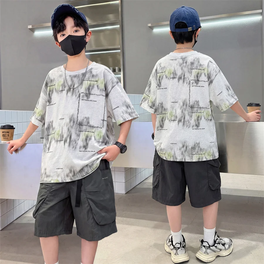 High Quality Children Cotton Summer Set for a Boy Tie Dye T-shirt And Shorts Two Piece Clothes Suit Kids Luxury Clothing Set
High Quality Children Cotton Summer Set for a Boy Tie Dye T-shirt And Shorts Two Piece Clothes Suit Kids Luxury Clothing Set