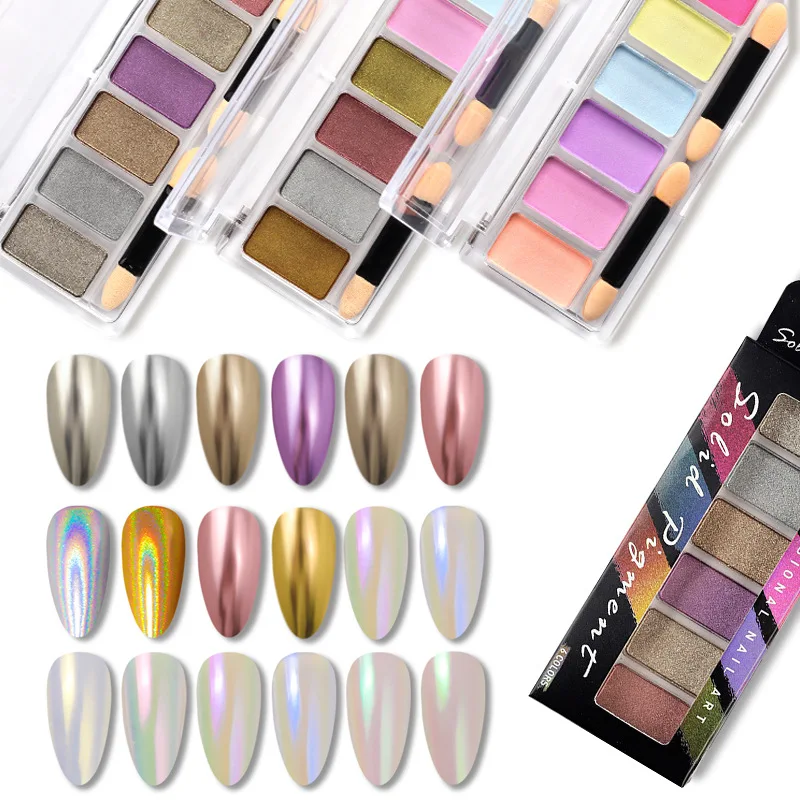 6 Colors Fairy Powder Mirror Nail Powder Set Solid Glitter Coat Gel Polish UV/LED Varnish Nail Art for Salon Manicure Decoration
6 Colors Fairy Powder Mirror Nail Powder Set Solid Glitter Coat Gel Polish UV/LED Varnish Nail Art for Salon Manicure Decoration