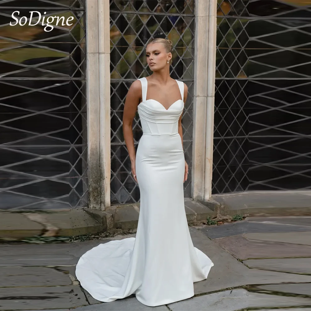 SoDigne Mermaid Simple Satin Wedding Dresses Sweetheart Sleeveless Bridal Dress Long 2024 Bride Gown vestidos de novia
SoDigne Mermaid Simple Satin Wedding Dresses Sweetheart Sleeveless Bridal Dress Long 2024 Bride Gown vestidos de novia