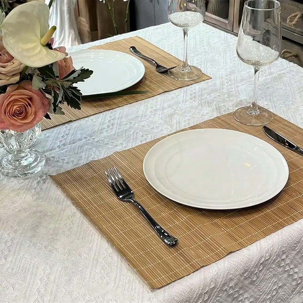 Set Of 6 Bamboo Placemats 17.7X11.8Inch Sushi Rolling Mat Japanese Style Bamboo Mat Natural Place Mats Washable Heat Resistant
Set Of 6 Bamboo Placemats 17.7X11.8Inch Sushi Rolling Mat Japanese Style Bamboo Mat Natural Place Mats Washable Heat Resistant