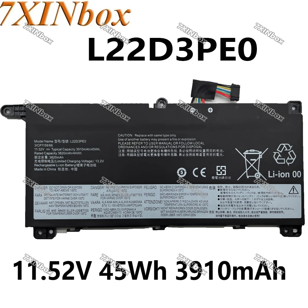 7XINbox L22D3PE0 11.52V 45Wh 3910mAh Laptop Battery For Lenovo Thinkbook 14 gen 6 L22C3PE0 L22B3PE0 L22L3PE0 L22M3PE0
7XINbox L22D3PE0 11.52V 45Wh 3910mAh Laptop Battery For Lenovo Thinkbook 14 gen 6 L22C3PE0 L22B3PE0 L22L3PE0 L22M3PE0