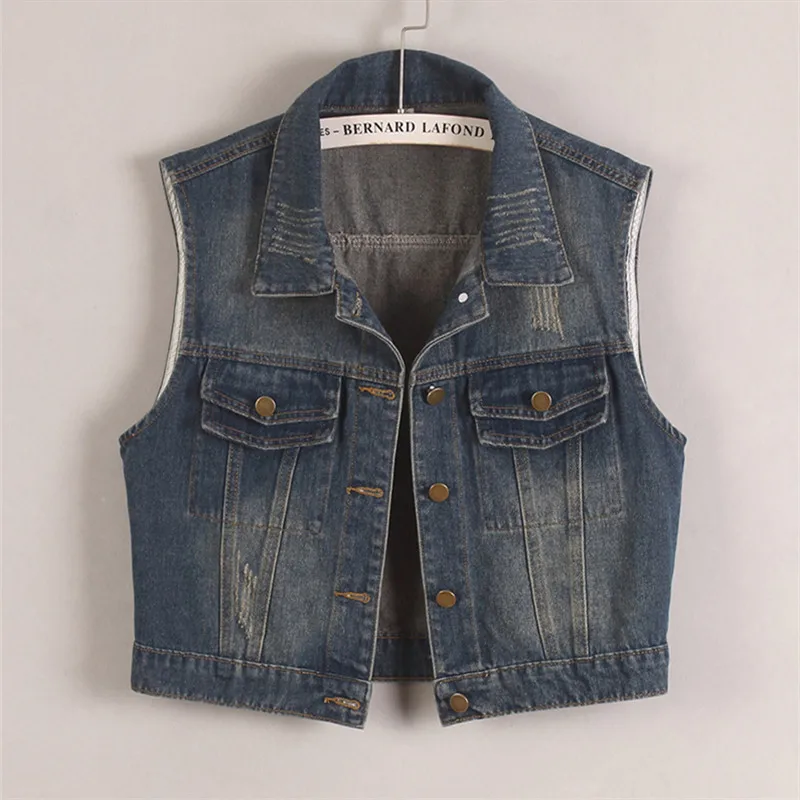 Solid Color Slim Short Denim Vest Summer New Vintage Washed Dark Blue Frayed Burrs Lapel Sleeveless Cowboy Waistcoat Jacket
Solid Color Slim Short Denim Vest Summer New Vintage Washed Dark Blue Frayed Burrs Lapel Sleeveless Cowboy Waistcoat Jacket