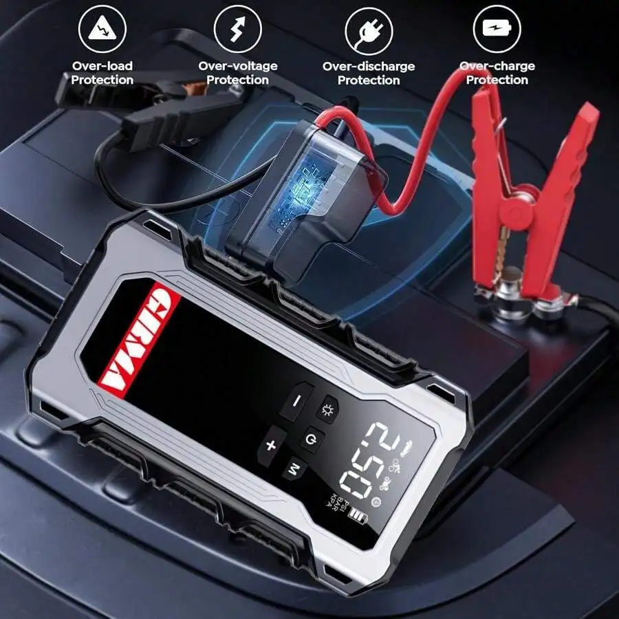 12V Portable Car Jump Starter With LED Light For Emergency Booster 20V Output Compatible With 12V Vehicles
12V Portable Car Jump Starter With LED Light For Emergency Booster 20V Output Compatible With 12V Vehicles