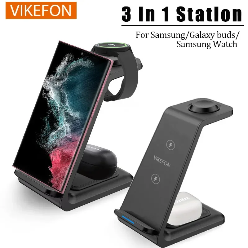 VIKEFON Wireless Travel Charger 3 in 1 For Samsung Galaxy S23 S22 Ultra Watch 6/5/4 Active 1 2 Buds 2 Pro Fast Charging Station
VIKEFON Wireless Travel Charger 3 in 1 For Samsung Galaxy S23 S22 Ultra Watch 6/5/4 Active 1 2 Buds 2 Pro Fast Charging Station