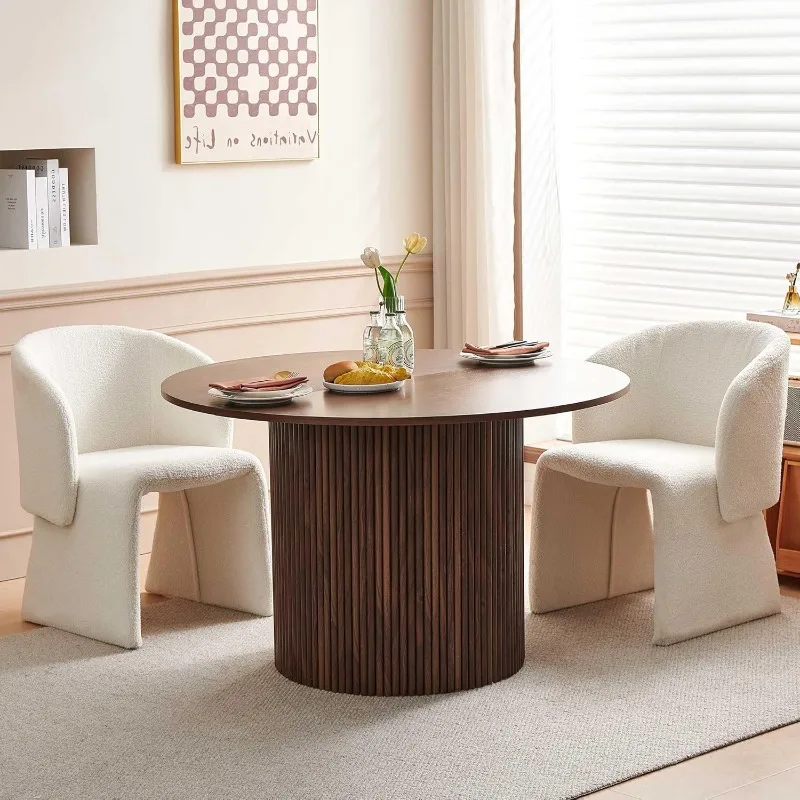 Table Set for 2, Farmhouse Round Dining Room Table and 2 Seated Dining Accent Chairs Curved Backrest&Armrest, Mod
Table Set for 2, Farmhouse Round Dining Room Table and 2 Seated Dining Accent Chairs Curved Backrest&Armrest, Mod