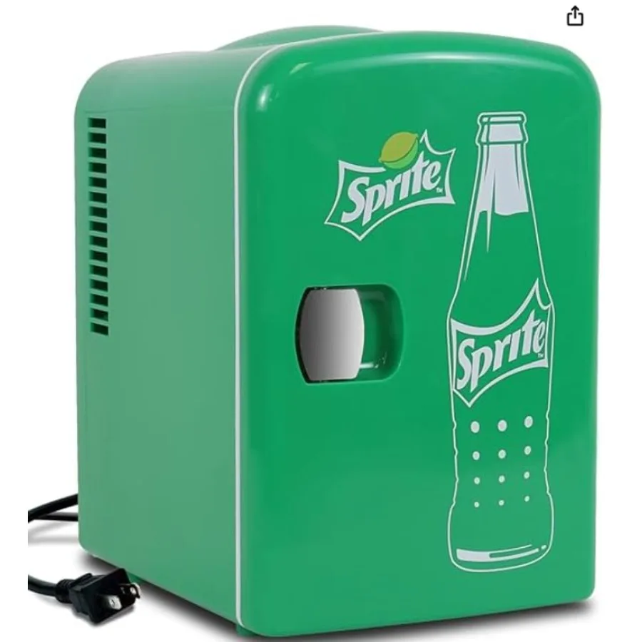 Coca-Cola Sprite 4L Cooler/Warmer w/ 12V DC and 110V AC Cords, 6 Can Portable Mini Fridge, Personal Travel Refrigerator for Sna
Coca-Cola Sprite 4L Cooler/Warmer w/ 12V DC and 110V AC Cords, 6 Can Portable Mini Fridge, Personal Travel Refrigerator for Sna