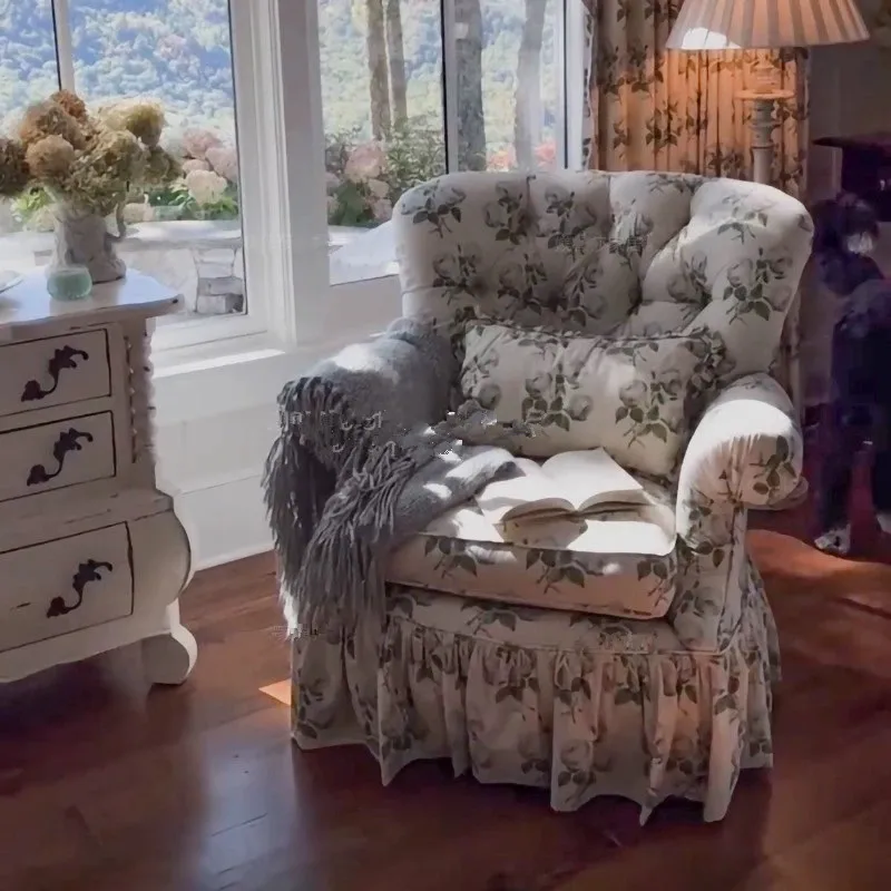 American country living room seat casual French retro floral single sofa chair bedroom pastoral high back tiger chair
American country living room seat casual French retro floral single sofa chair bedroom pastoral high back tiger chair