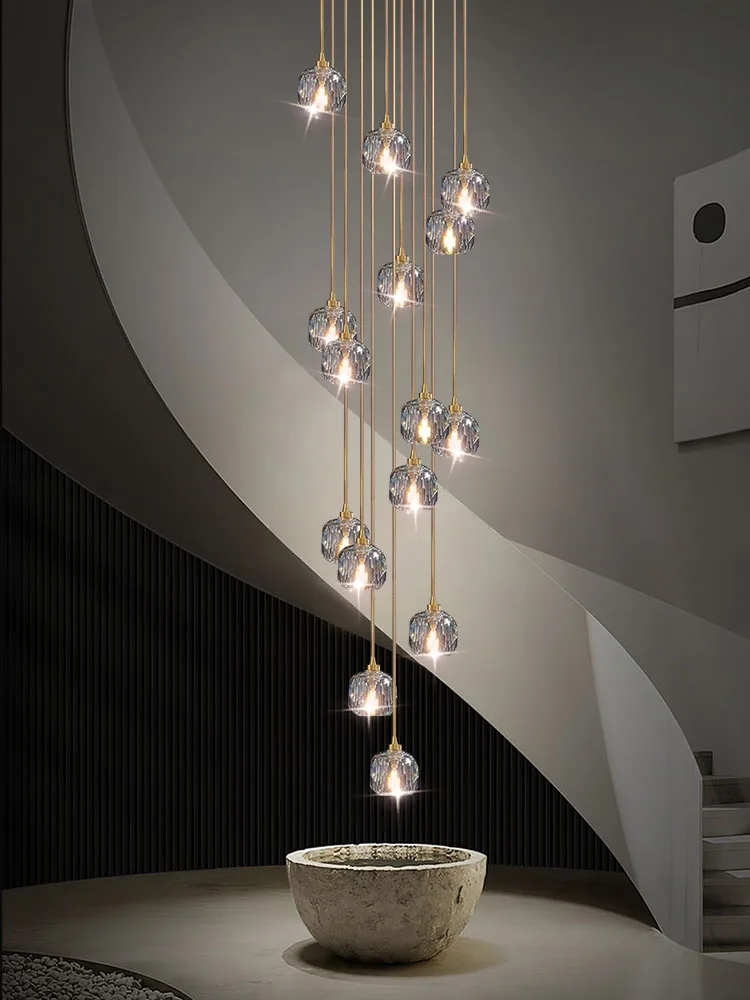 Villa LED Pendant Lamps Staircase Chandelier Modern Luxury Indoor Crystal Hanging Chandelier Minimalism Loft Crystal Chandeliers
Villa LED Pendant Lamps Staircase Chandelier Modern Luxury Indoor Crystal Hanging Chandelier Minimalism Loft Crystal Chandeliers