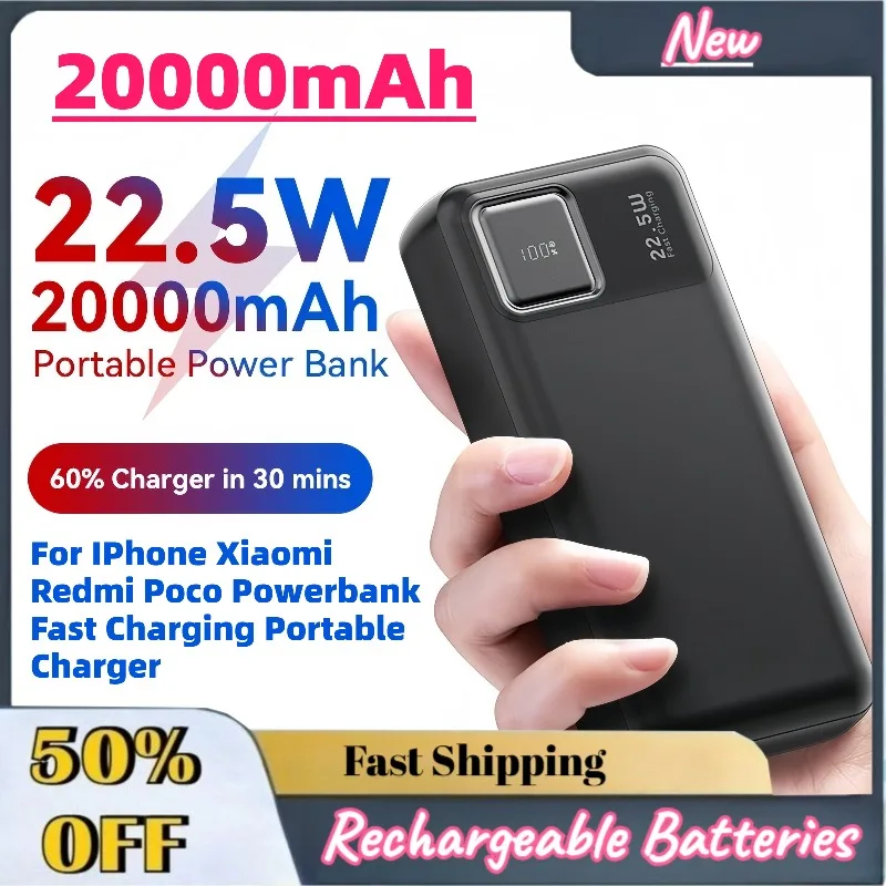 Grade A 20000mAh 22.5W PowerBank Portable External Battery for IPhone Xiaomi Redmi Poco Powerbank Fast Charging Portable Charger
Grade A 20000mAh 22.5W PowerBank Portable External Battery for IPhone Xiaomi Redmi Poco Powerbank Fast Charging Portable Charger