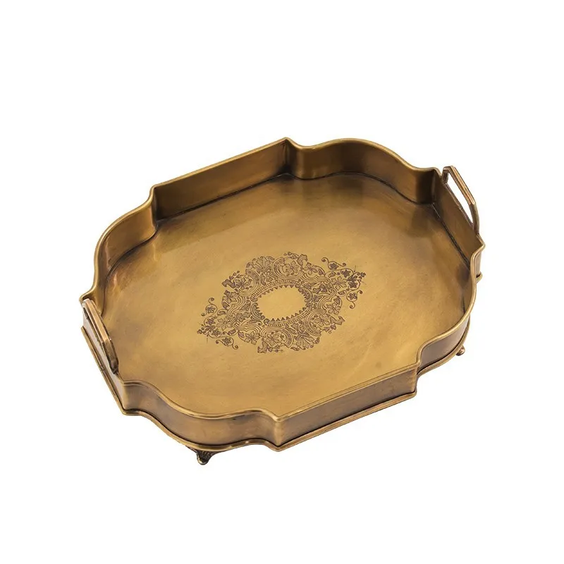 India imported home decoration, retro engraved tray living room porch cabinet, storage plate desktop ornament 
India imported home decoration, retro engraved tray living room porch cabinet, storage plate desktop ornament