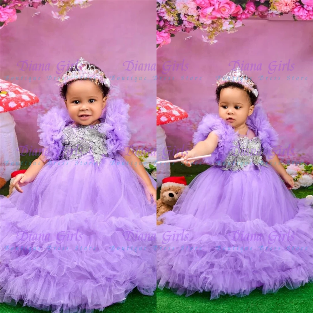Quality Layering Little Princess Flower Girl Dress Tulle Fluffy Silve Applique For Wedding Ball Birthday Party Evening Ball Gown
Quality Layering Little Princess Flower Girl Dress Tulle Fluffy Silve Applique For Wedding Ball Birthday Party Evening Ball Gown