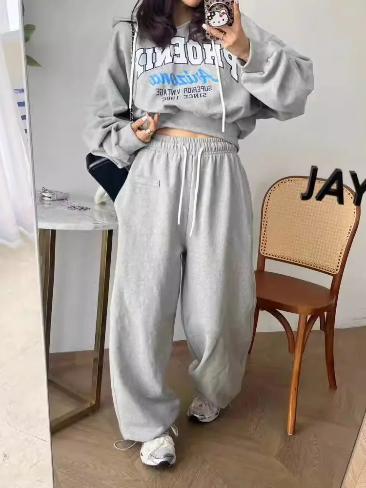 Casual Trendy Print Hoodie orts Set Women's Spring Autumn Loose Wide Leg Pants Two Piece Set High Waist Long Sve
Casual Trendy Print Hoodie orts Set Women's Spring Autumn Loose Wide Leg Pants Two Piece Set High Waist Long Sve