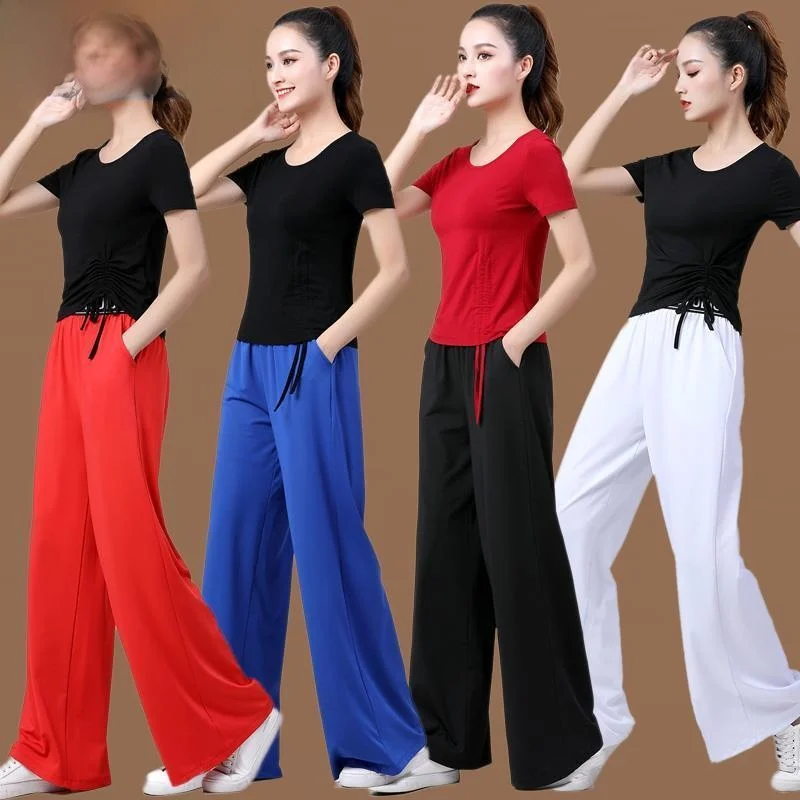 Женский комплект для квадратных танцев: быстросохнущие широкие брюки и спортивная одежда для фитнеса в этническом стиле, летний комплект
Женский комплект для квадратных танцев: быстросохнущие широкие брюки и спортивная одежда для фитнеса в этническом стиле, летний комплект