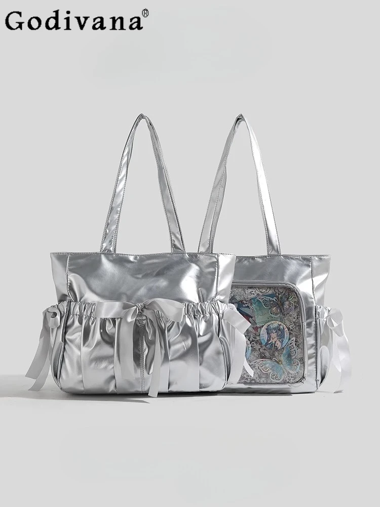 Two-dimensional Japanese Original Sweet Lady Transparent Large-capacity Pain Bag Ribbon Bow Daily Commuting Shoulder Bag
Two-dimensional Japanese Original Sweet Lady Transparent Large-capacity Pain Bag Ribbon Bow Daily Commuting Shoulder Bag