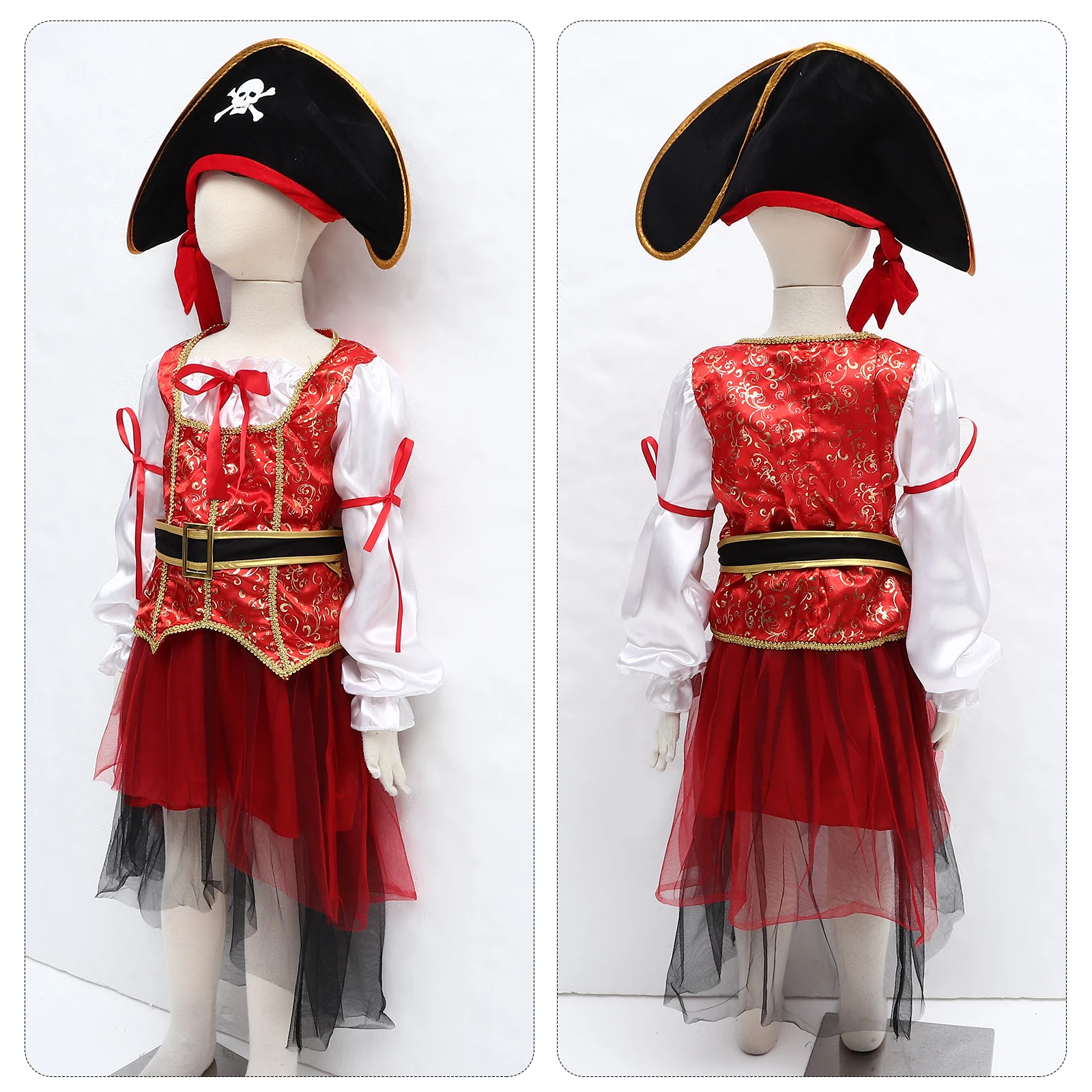 4 Pcs Pirate Costume Kids Soft Texture Halloween Cosplay Outfit European American Child Stage Performance Classic Design
4 Pcs Pirate Costume Kids Soft Texture Halloween Cosplay Outfit European American Child Stage Performance Classic Design