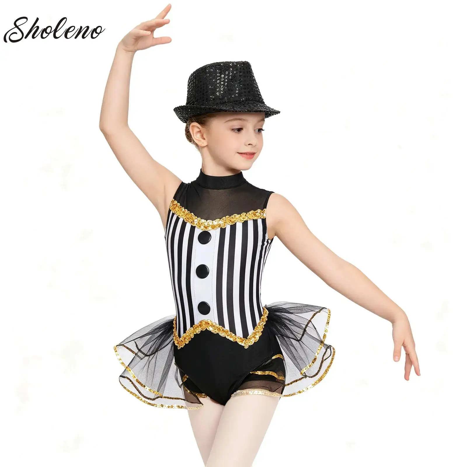Kids Girls Sequins Tulle Skirted Tutu Ballet Leotard Children Rhythmic Gymnastics Skating Bodysuit with Hats Performance Costume
Kids Girls Sequins Tulle Skirted Tutu Ballet Leotard Children Rhythmic Gymnastics Skating Bodysuit with Hats Performance Costume