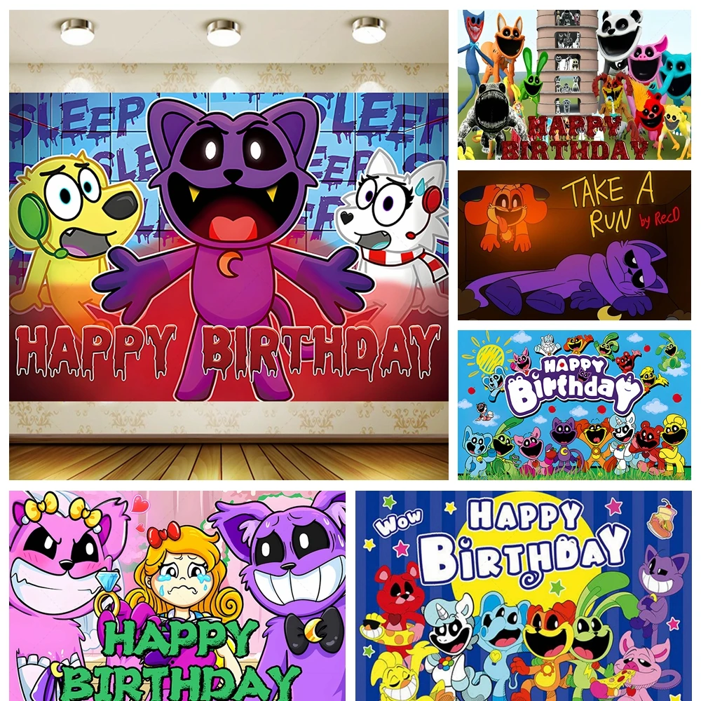 Smiling Critters Catnap Theme Background Kid's Birthday Party Decoration Photography Backdrop Baby shower Banne supplies Custom
Smiling Critters Catnap Theme Background Kid's Birthday Party Decoration Photography Backdrop Baby shower Banne supplies Custom