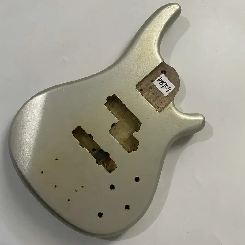 kB759 Metal Silver Color Custom Bass Body in Solid Wood Replace and DIY Right Hand Surface Damages and Dirty PJB Active Pickups
kB759 Metal Silver Color Custom Bass Body in Solid Wood Replace and DIY Right Hand Surface Damages and Dirty PJB Active Pickups