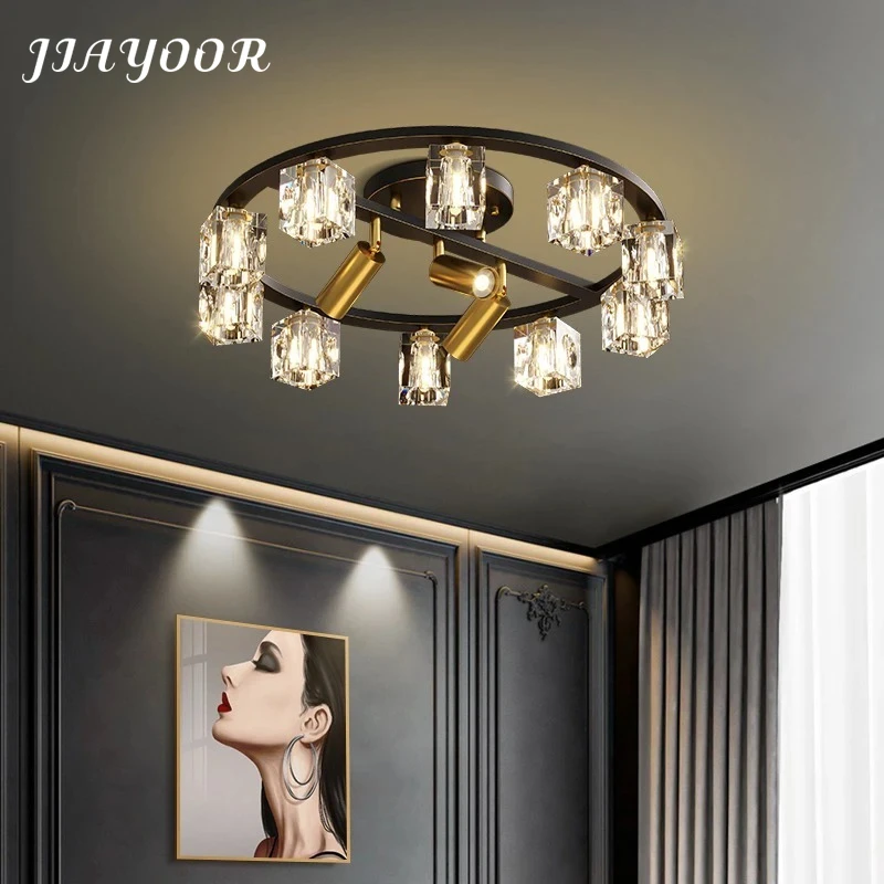 Modern Luxury Solid Copper Crystal Ceiling Light Simple Design for Living Room Bedroom Study Hallway Corridor Home Decor Lamp
Modern Luxury Solid Copper Crystal Ceiling Light Simple Design for Living Room Bedroom Study Hallway Corridor Home Decor Lamp