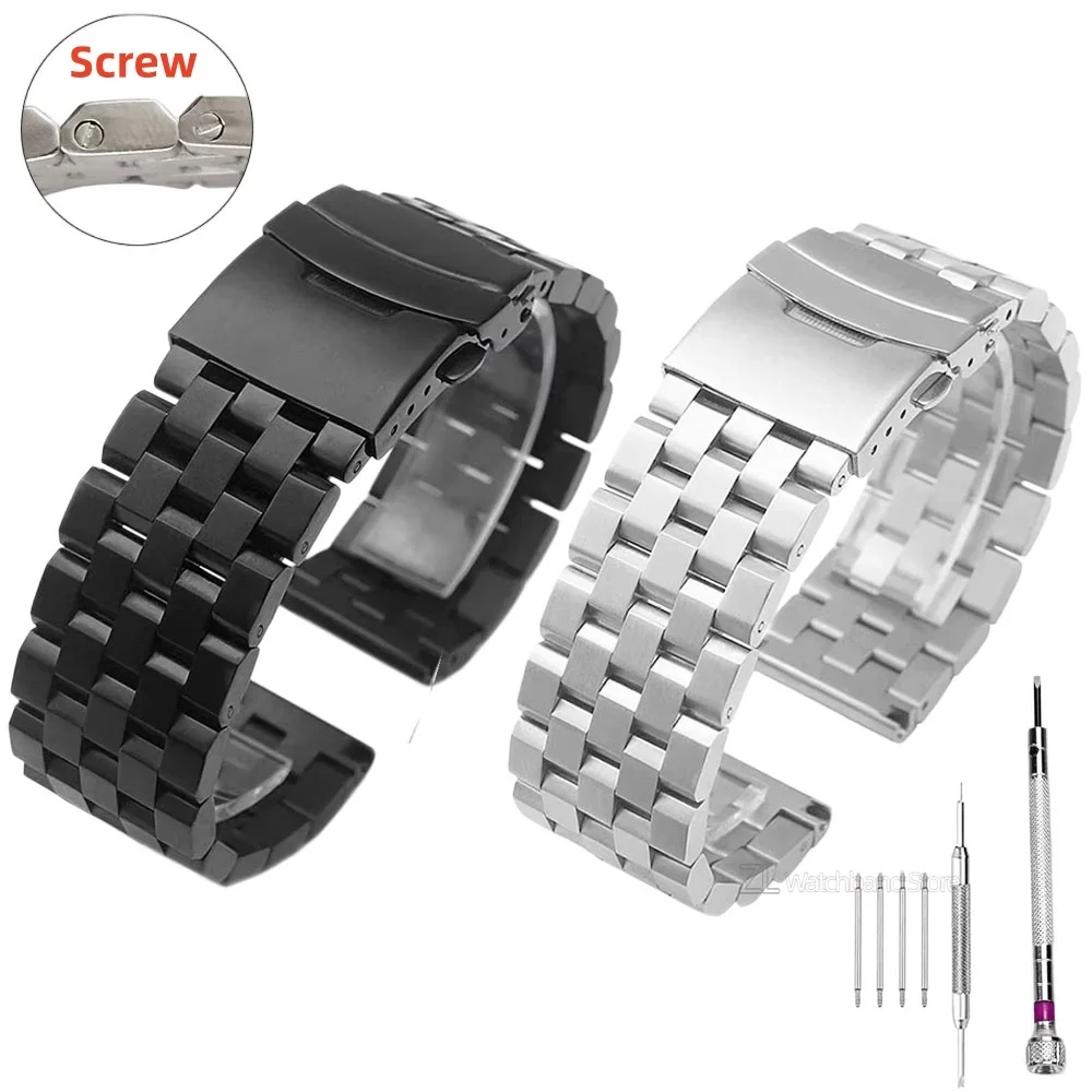 Solid Stainless Steel Watch Strap 18mm 20mm 22mm 24mm 26mmHigh Quality Watch Band Flat Interface Wristband with Tool Accessories
Solid Stainless Steel Watch Strap 18mm 20mm 22mm 24mm 26mmHigh Quality Watch Band Flat Interface Wristband with Tool Accessories