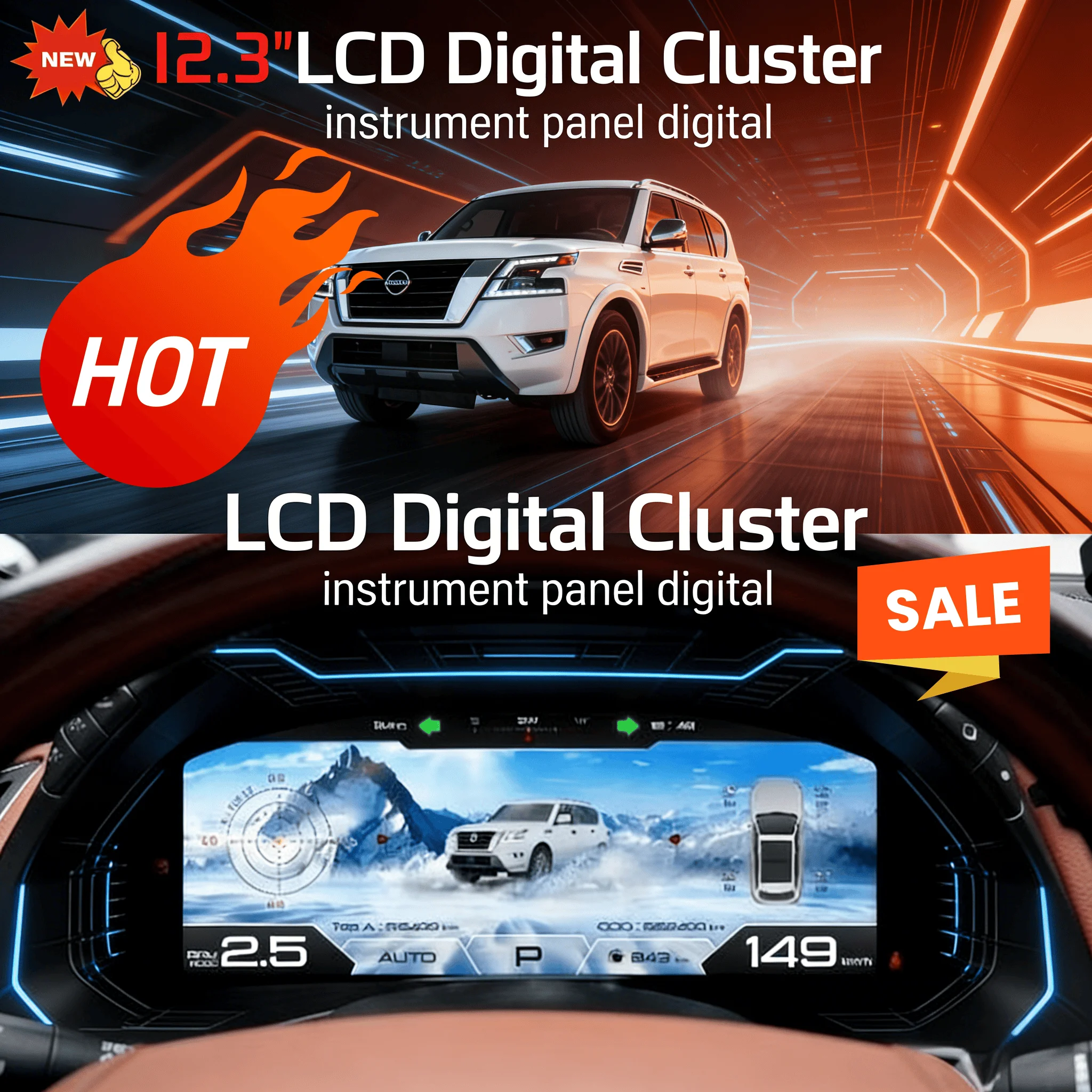 Virtual Cluster display Digital Dashboard Speedometer Screen For Nissan Patrol Y62 infinity QX80 Instrument Panel Display Screen
Virtual Cluster display Digital Dashboard Speedometer Screen For Nissan Patrol Y62 infinity QX80 Instrument Panel Display Screen