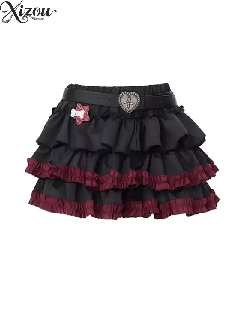 American Dark Y2k Yabi Punk Hip-hop Gothic Cake Skirt Women High Waist Slim Fit A-line Puff Retro Mini Short Skirts Belt Summer
American Dark Y2k Yabi Punk Hip-hop Gothic Cake Skirt Women High Waist Slim Fit A-line Puff Retro Mini Short Skirts Belt Summer