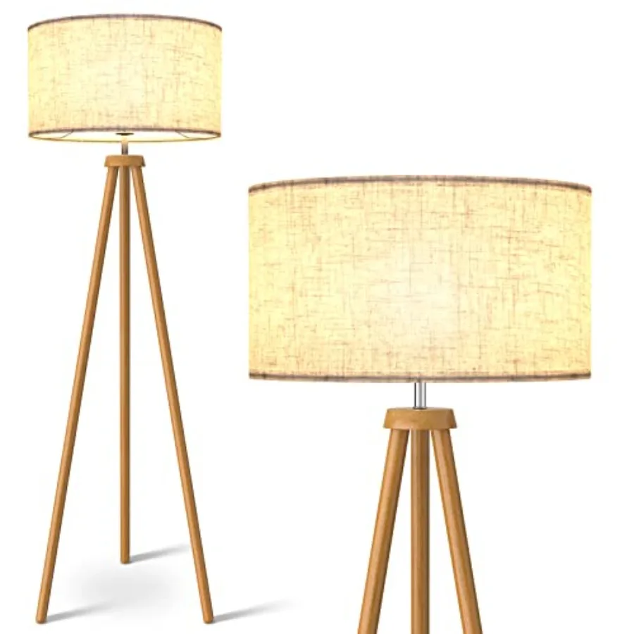 Wood Tripod Floor Lamp, Mid Century Standing Lamp for Living Room, Flaxen Lamp Shade, Modern Design Standing Lamp with E26 Base
Wood Tripod Floor Lamp, Mid Century Standing Lamp for Living Room, Flaxen Lamp Shade, Modern Design Standing Lamp with E26 Base
