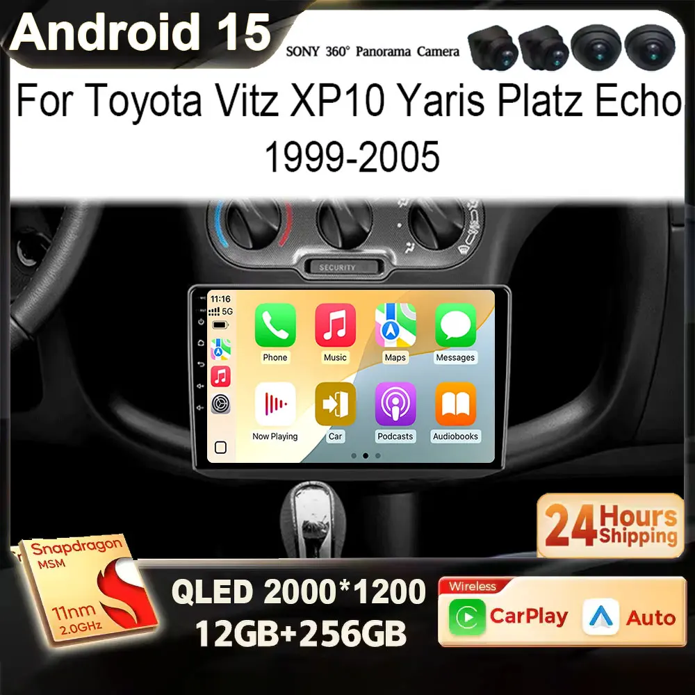 Автомагнитола Android 15 с GPS, стереосистемой, 4G, мультимедийным видеоплеером и Carplay для Toyota Vitz XP10, Yaris, Platz, Echo 1999-2005 годов
Автомагнитола Android 15 с GPS, стереосистемой, 4G, мультимедийным видеоплеером и Carplay для Toyota Vitz XP10, Yaris, Platz, Echo 1999-2005 годов