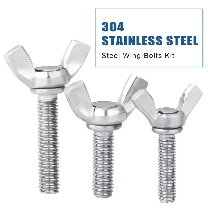 62pcs M4 M5 M6 Butterfly Wing Bolts Stainless Steel Hand Tighting Wing Head Thumb Screws Claw Hand Tighten Wing Screws
62pcs M4 M5 M6 Butterfly Wing Bolts Stainless Steel Hand Tighting Wing Head Thumb Screws Claw Hand Tighten Wing Screws