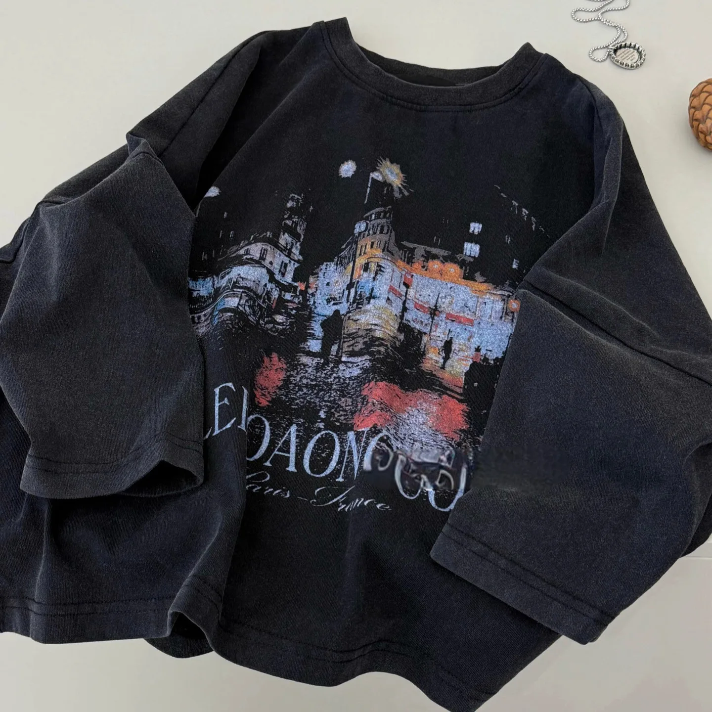 Wash Faded Long-sleeved T-shirts Distressed Boys Children Fashionable Comfortable Personality Spring New All-matching
Wash Faded Long-sleeved T-shirts Distressed Boys Children Fashionable Comfortable Personality Spring New All-matching