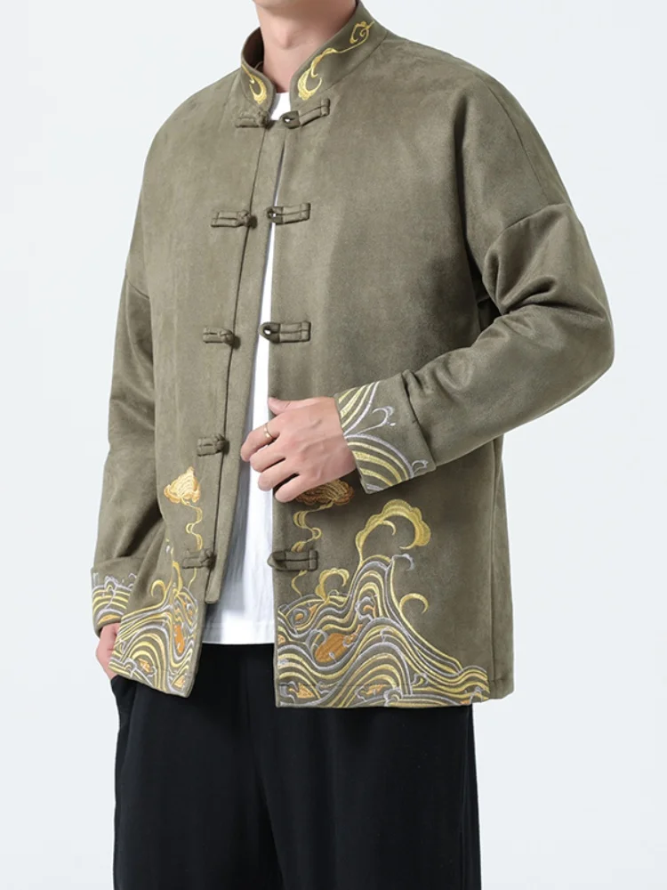 Новая мужская куртка-танчун 2025 года: весенний винтажный костюм в стиле ханьфу с вышивкой, пуговицами и воротником-стойкой, модный топ
Новая мужская куртка-танчун 2025 года: весенний винтажный костюм в стиле ханьфу с вышивкой, пуговицами и воротником-стойкой, модный топ