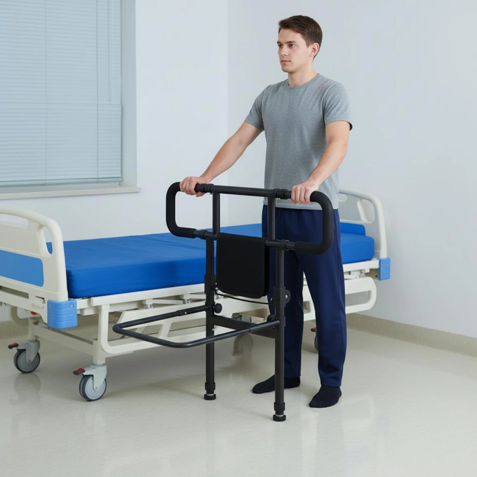 Bedside Assist Frame Foldable Folding Bed Support Rail Standing Aid Rail Easy to Assemble Bedside Grab Bar High Weight Capacity
Bedside Assist Frame Foldable Folding Bed Support Rail Standing Aid Rail Easy to Assemble Bedside Grab Bar High Weight Capacity