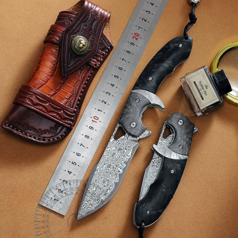 Envitress outdoor folding knife camping portable knifevg10damascus steel knife life-saving knife high hardnessedcknife
Envitress outdoor folding knife camping portable knifevg10damascus steel knife life-saving knife high hardnessedcknife