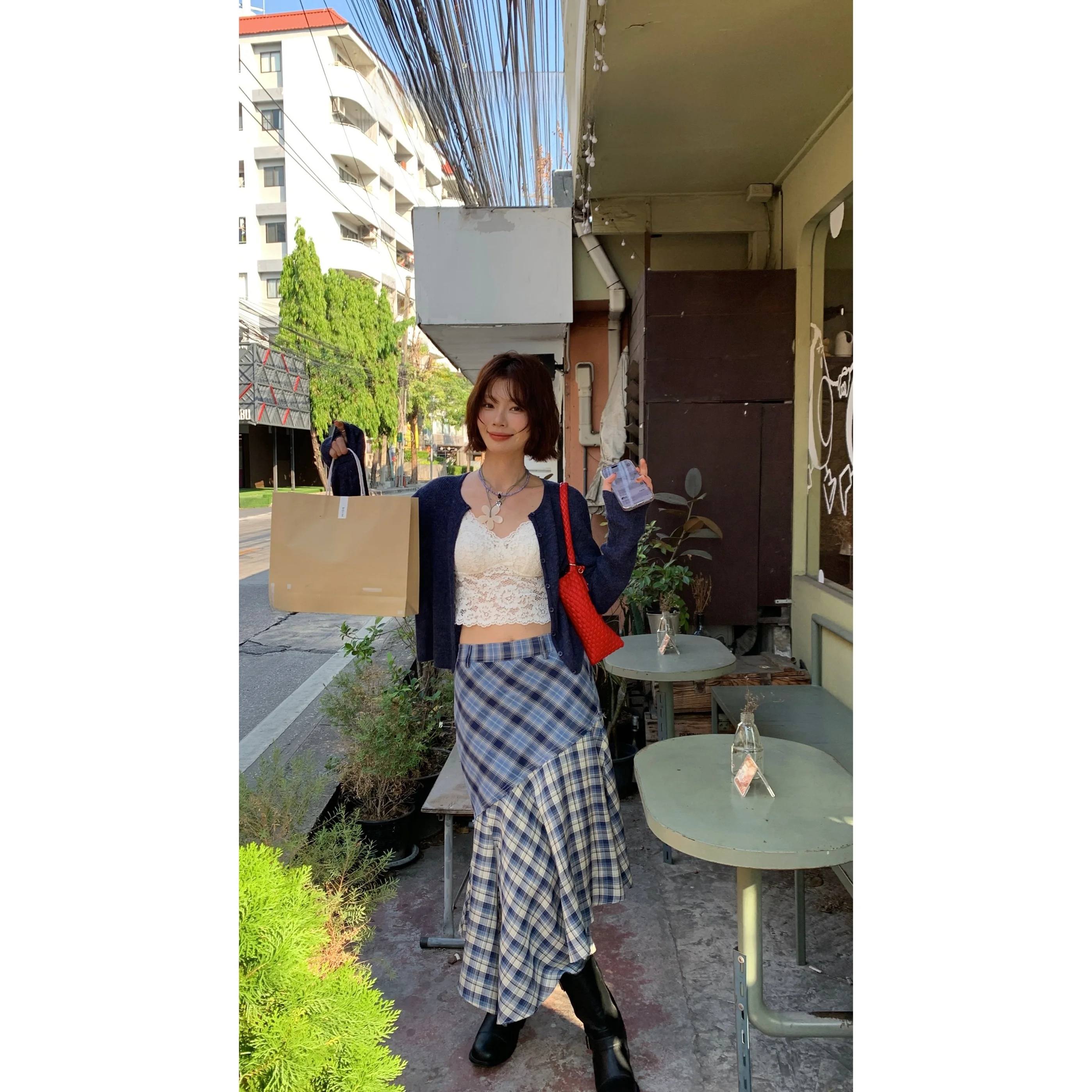 Fashionable Split High Waist Plaid Color Block Design Half Skirt Shareinin Blue Checkered Asymmetrical Hem Commute Style Long...
Fashionable Split High Waist Plaid Color Block Design Half Skirt Shareinin Blue Checkered Asymmetrical Hem Commute Style Long...