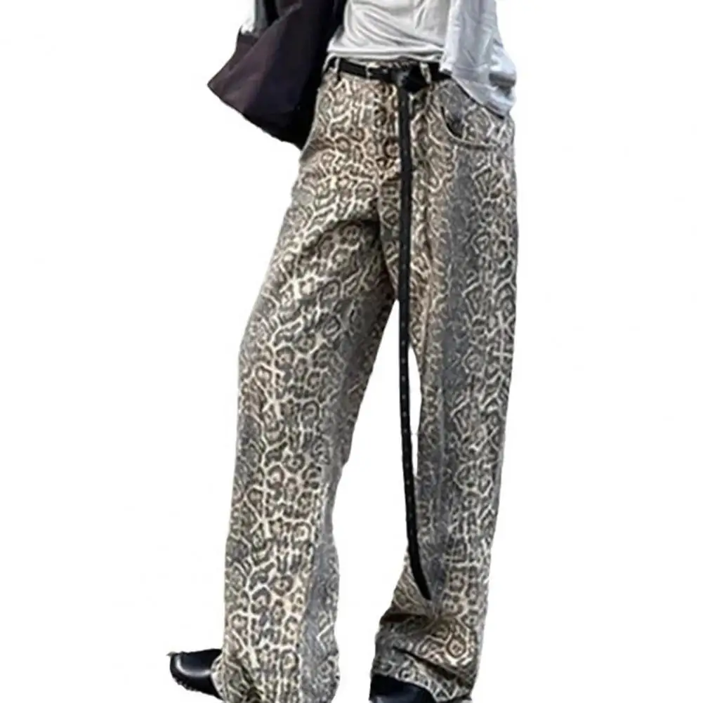 Hop Pants Unisex Jeans Leopard Print Wide Leg Jeans for Women Men Retro Streetwear Denim Trousers with Hop Pockets Zipper
Hop Pants Unisex Jeans Leopard Print Wide Leg Jeans for Women Men Retro Streetwear Denim Trousers with Hop Pockets Zipper