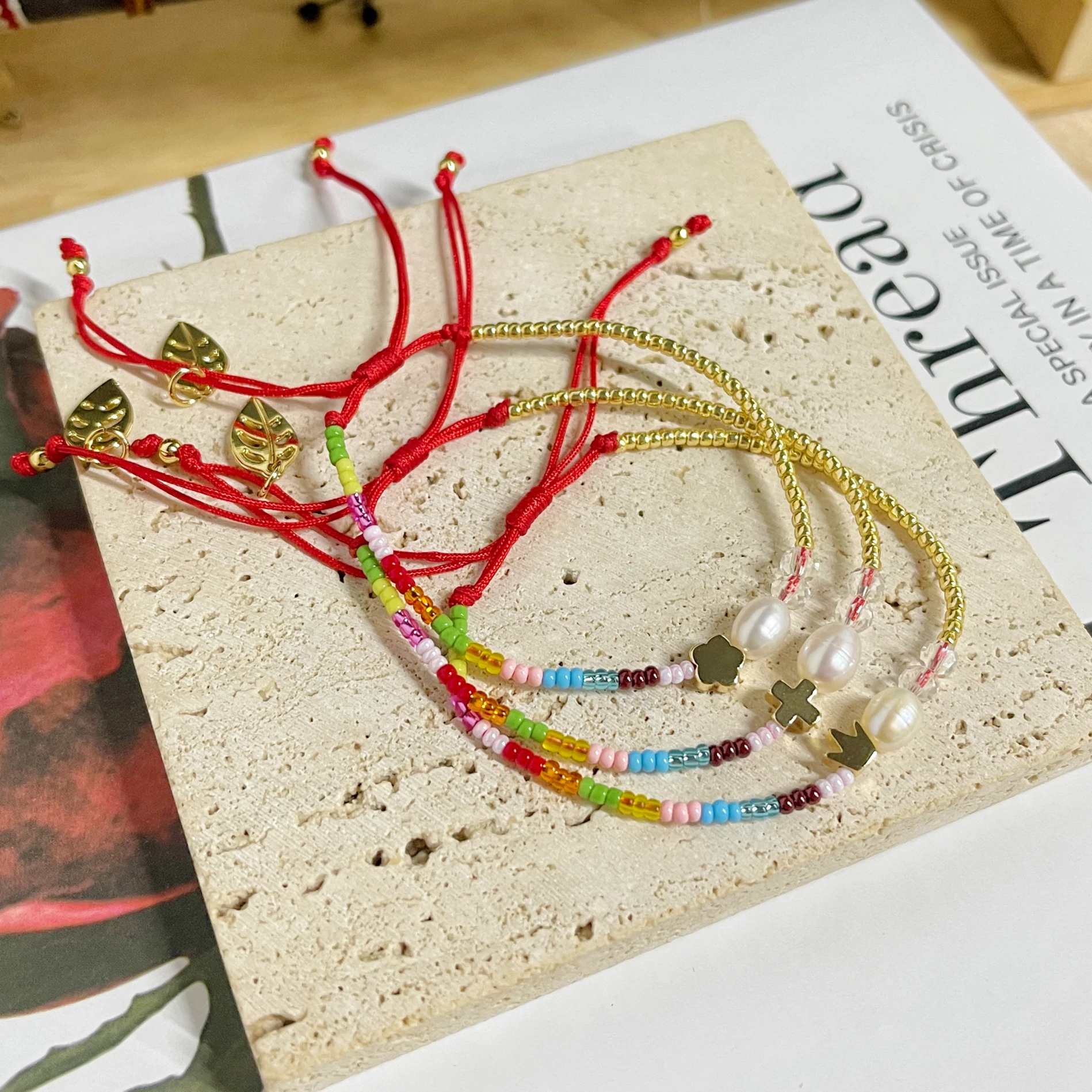 KKBEADNiche simple leaf bracelet natural freshwater pearl hand-woven color rice beads beaded bracelet women
KKBEADNiche simple leaf bracelet natural freshwater pearl hand-woven color rice beads beaded bracelet women