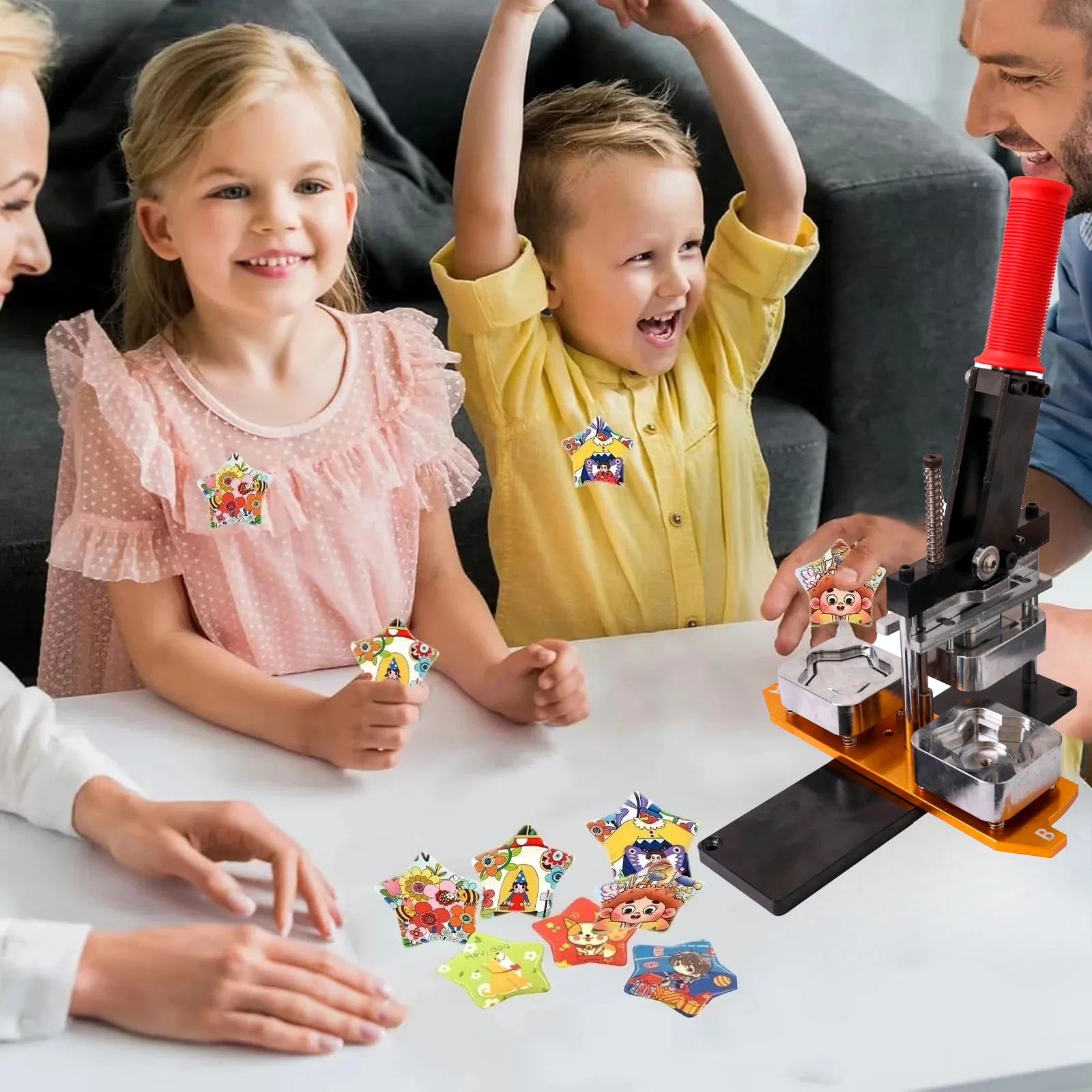 Машина для изготовления значков в форме звезды 58 мм - Набор для создания значков своими руками с резаком для бумаги и 100 шт. заготовок для значков для фото, поделок и подарков
Машина для изготовления значков в форме звезды 58 мм - Набор для создания значков своими руками с резаком для бумаги и 100 шт. заготовок для значков для фото, поделок и подарков