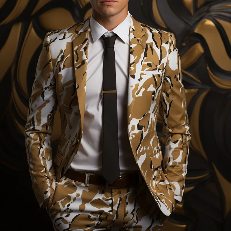 2024 Men's 3d Digital Printing Suit Youth Fashion Shiny Cool Show Leisure Floral Suit Two Pieces
2024 Men's 3d Digital Printing Suit Youth Fashion Shiny Cool Show Leisure Floral Suit Two Pieces