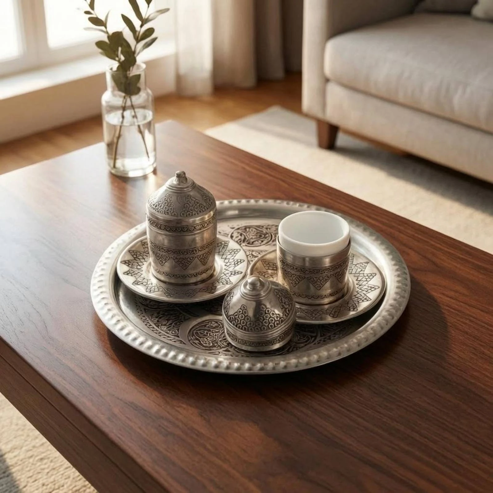 Metal Coffee Set Artisanal Coffee Set Tableware Copper Patterned
Metal Coffee Set Artisanal Coffee Set Tableware Copper Patterned
