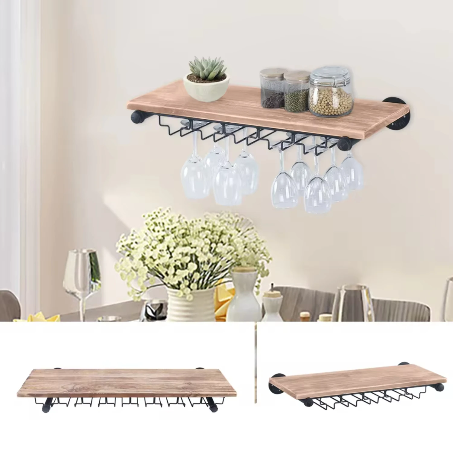 Wall Mounted Simple Modern Wine Rack Iron And Wood Bottle Holder Display Shelf Bottle Wall Red Wine Bottle Display Rack
Wall Mounted Simple Modern Wine Rack Iron And Wood Bottle Holder Display Shelf Bottle Wall Red Wine Bottle Display Rack