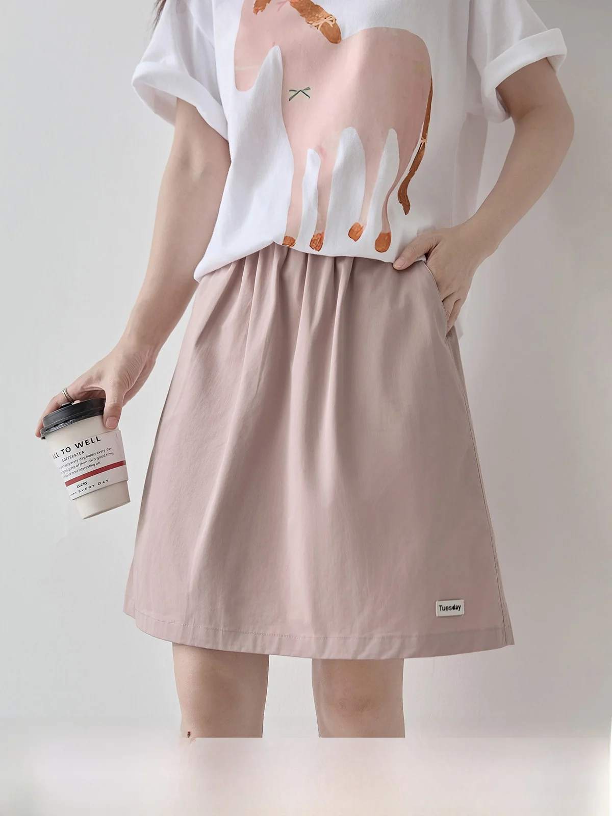 Pink Pure Cotton High Waist A-Line Skirt Women's Casual Versatile Spring New Arrival Commute Korean Style Half-length Sk...
Pink Pure Cotton High Waist A-Line Skirt Women's Casual Versatile Spring New Arrival Commute Korean Style Half-length Sk...