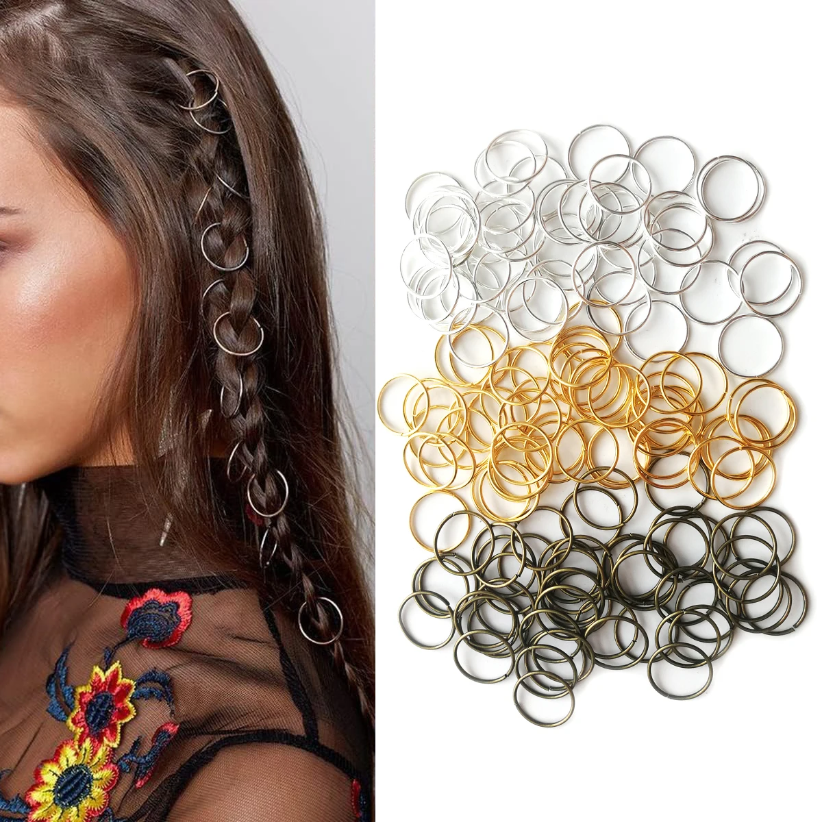 50Pcs Gold Silver Hair Braids Dreadlock Beads Cuffs Clip Hair For Women Men Hair Accessories Styling Jewelry Tools
50Pcs Gold Silver Hair Braids Dreadlock Beads Cuffs Clip Hair For Women Men Hair Accessories Styling Jewelry Tools