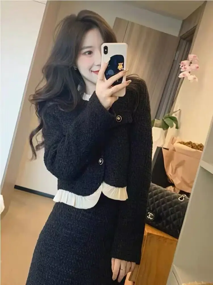 French Classic Style Wealthy Socialite High-End Black Two-Piece Suit Dress for Women 2024 Autumn/Winter Elegant High Quality
French Classic Style Wealthy Socialite High-End Black Two-Piece Suit Dress for Women 2024 Autumn/Winter Elegant High Quality