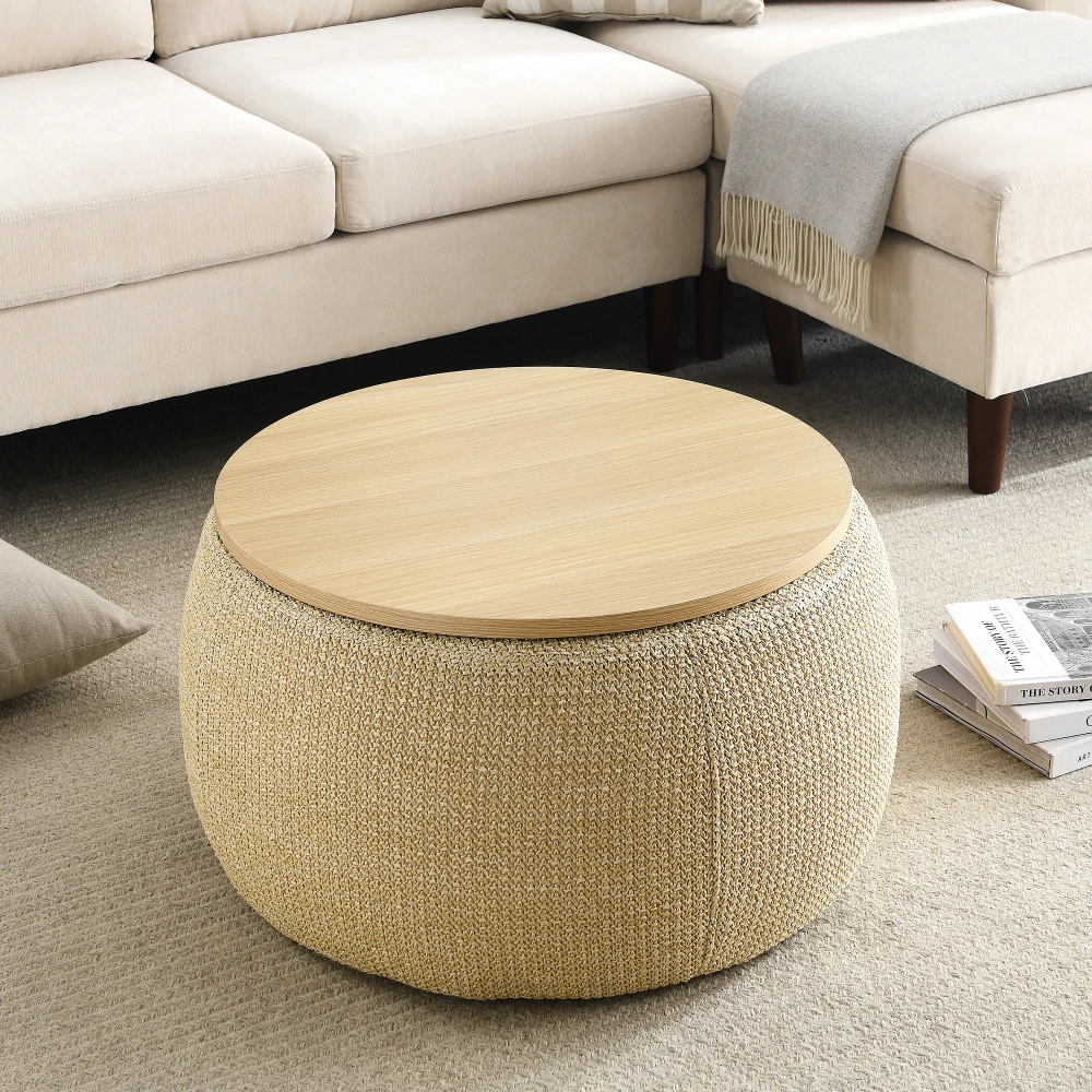 Round Storage Ottoman 2 in 1 Function Work As End Table and Ottoman Natural (25.5"x25.5"x14.5")
Round Storage Ottoman 2 in 1 Function Work As End Table and Ottoman Natural (25.5"x25.5"x14.5")